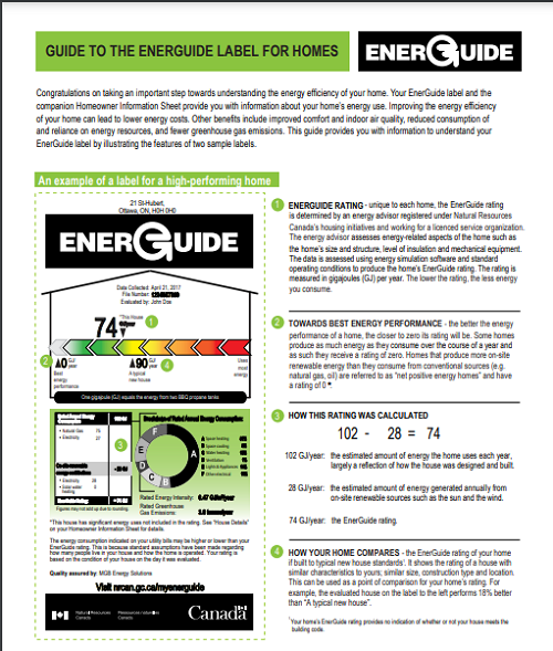 GUIDE TO THE ENERGUIDE LABEL FOR HOMES
